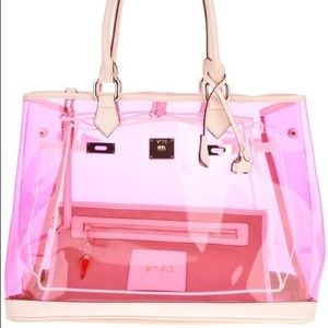 v73 transparent clear tote- pink! SOLD OUT in every store!